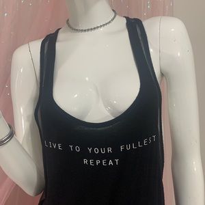 Bebe Sport Black Low Racerback Tank